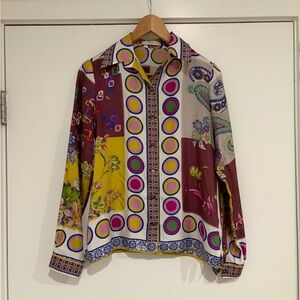Etro Colorful Geometric and Floral Shirt